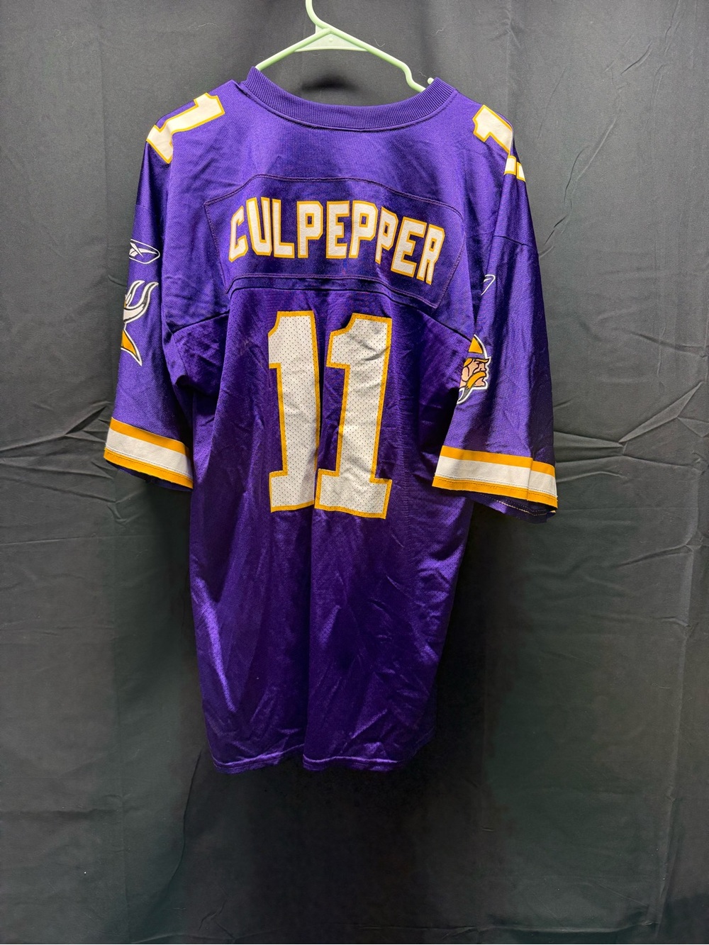 EUC Reebok Purple and Gold Culpepper #11 Minnesota Vikings Jersey sz Lg (1AH)